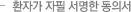 환자가 자필 서명한 동의서